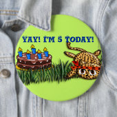 ウルトラキュートレオパードサファリ誕生日招待状 缶バッジ (インサイチュ)