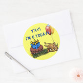 ウルトラキュート6歳ヒョウ誕生日シール ラウンドシール (封筒)