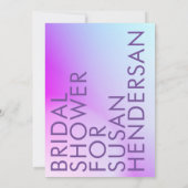 ウルトラグラデモダンィエントパープル秋ブライダルシャワー 招待状 (裏面)