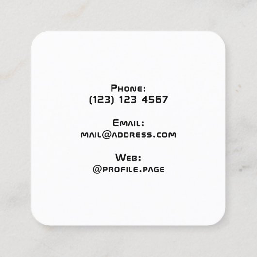 ウルトラグラデモダンーションサークルテク刺激を受けたニック スクエア名刺 (裏面)