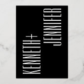 ウルトラシンプルモダンミニマルはっきりした金ゴールド結婚ズ 箔招待状 (裏面)