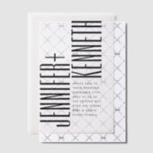 ウルトラシンプルモダンミニマル白黒結婚ズ ベラム紙招待状 (オフセット (招待状))