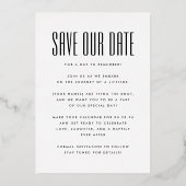 ウルトラシンプルーNo Photoビッグはっきりした詳細結婚 箔招待状 (裏面)