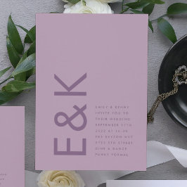 ウルトラダスティーバラパープルビッモダンクはっきりしたモノグラム 招待状