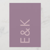 ウルトラダスティーバラパープルビッモダンクはっきりしたモノグラム 招待状 (裏面)