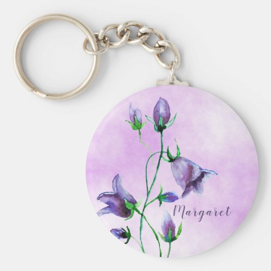 ウルトラバイオレットの水色ブルーベルに名前を付ける キーホルダー (正面)