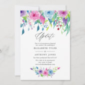 ウルトラバイオレットの色彩と花の組み合わせ ウェディング最新情報 招待状 (正面)