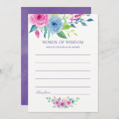 ウルトラバイオレットウォーター色フローラブライダルママアドバイス アドバイスカード (正面/裏面)