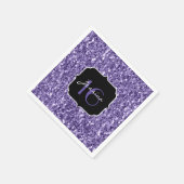 ウルトラバイオレットパープルグリッタースパークルズスウィート16 スタンダードカクテルナプキン (角)