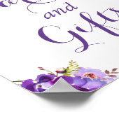 ウルトラバイオレットパープルフローラカードとギフトサイン ポスター (角)