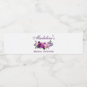 ウルトラバイオレットパープルフローラブライダルシャワー ペットボトルラベル (シングルラベル)