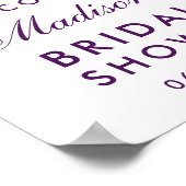 ウルトラバイオレットパープルフローラブライダルシャワー ポスター (角)