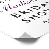 ウルトラバイオレットパープルフローラブライダルシャワーP ポスター (角)