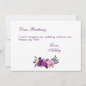 ウルトラバイオレットパープルフローラブライドメイドPS 招待状 (裏面)