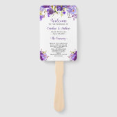 ウルトラバイオレットパープルフローラ結婚式 プログラム ハンドファン (正面)