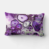 ウルトラバイオレットパープルマーブルロック抽象芸術流体アート ランバークッション (裏面)