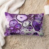 ウルトラバイオレットパープルマーブルロック抽象芸術流体アート ランバークッション (ブランケット)