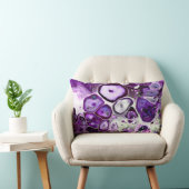 ウルトラバイオレットパープルマーブルロック抽象芸術流体アート ランバークッション (椅子)
