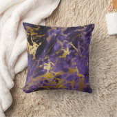 ウルトラバイオレットパープル金ゴールド大理石金属箔 クッション (ブランケット)