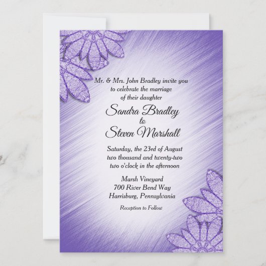 ウルトラバイオレットフエフローラ結婚式招待状 招待状 (正面)