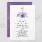 ウルトラバイオレットフローラファースト聖餐式 招待状 (正面/裏面)