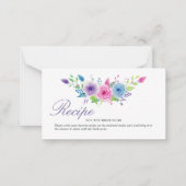 ウルトラバイオレットフローラブライダルシャワーレシピ挿入番号 ノートカード (正面)
