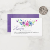 ウルトラバイオレットフローラブライダルシャワーレシピ挿入番号 ノートカード (正面/裏面インサイチュ)
