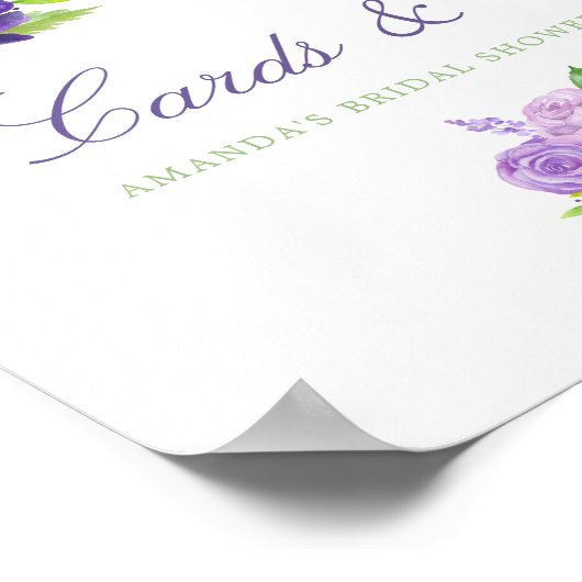ウルトラバイオレットブライダルシャワーカードとギフトサイン ポスター (角)