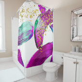 ウルトラバイオレットブラシ:抽象芸術アート シャワーカーテン (インサイチュ)