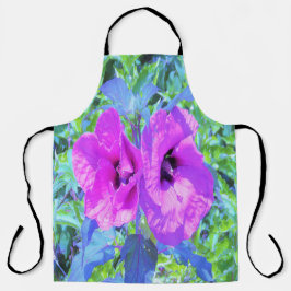 ウルトラバイオレット梅熱狂する紫ハイビスカス花 エプロン