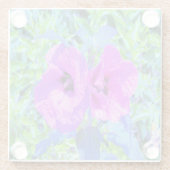 ウルトラバイオレット梅熱狂する紫ハイビスカス花 ガラスコースター (裏面)