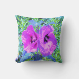 ウルトラバイオレット梅熱狂する紫ハイビスカス花 クッション