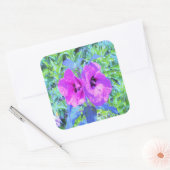 ウルトラバイオレット梅熱狂する紫ハイビスカス花 スクエアシール (封筒)