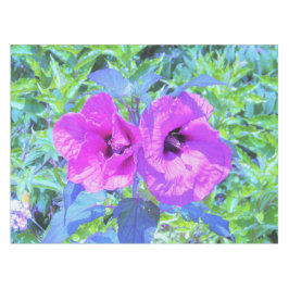 ウルトラバイオレット梅熱狂する紫ハイビスカス花 テーブルクロス