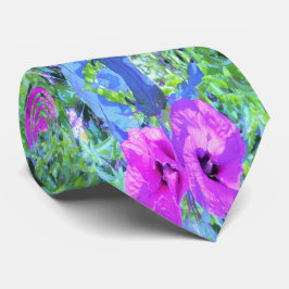 ウルトラバイオレット梅熱狂する紫ハイビスカス花 ネクタイ