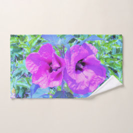 ウルトラバイオレット梅熱狂する紫ハイビスカス花 ハンドタオル