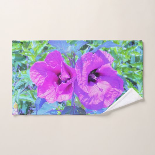 ウルトラバイオレット梅熱狂する紫ハイビスカス花 ハンドタオル (ハンドタオル)