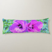 ウルトラバイオレット梅熱狂する紫ハイビスカス花 ボディピロー (裏面)