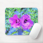 ウルトラバイオレット梅熱狂する紫ハイビスカス花 マウスパッド (マウス)