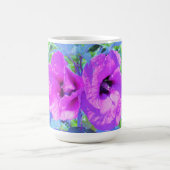 ウルトラバイオレット梅熱狂する紫ハイビスカス花 モーフィングマグカップ (中央)