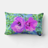 ウルトラバイオレット梅熱狂する紫ハイビスカス花 ランバークッション (裏面)