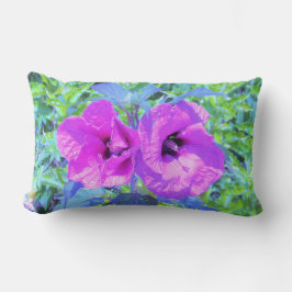 ウルトラバイオレット梅熱狂する紫ハイビスカス花 ランバークッション