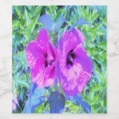 ウルトラバイオレット梅熱狂する紫ハイビスカス花 ワインラベル (シングルラベル)