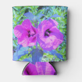 ウルトラバイオレット梅熱狂する紫ハイビスカス花 缶クーラー (正面)