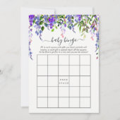 ウルトラバイオレット水彩花の赤ちゃんビンゴ 招待状 (正面)