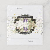 ウルトラバイオレット金ゴールド紙吹雪紫イエローバード プレイスカード (外部開封)