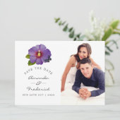 ウルトラバイオレット ハイビスカス フラワー ウェディング セーブ・ザ・デート (スタンド正面)