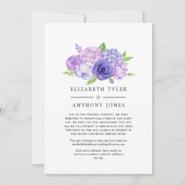 ウルトラバイオレット フローラル ウェディング 減少したゲストリスト 案内状