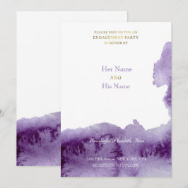 ウルトラバイオレット ヴィンテージ エレガント ウォーターカラー ウェディング 招待状