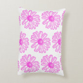 ウルトラピンクデイジーフラワープリント、ヒッピーフローラ アクセントクッション (裏面(縦))